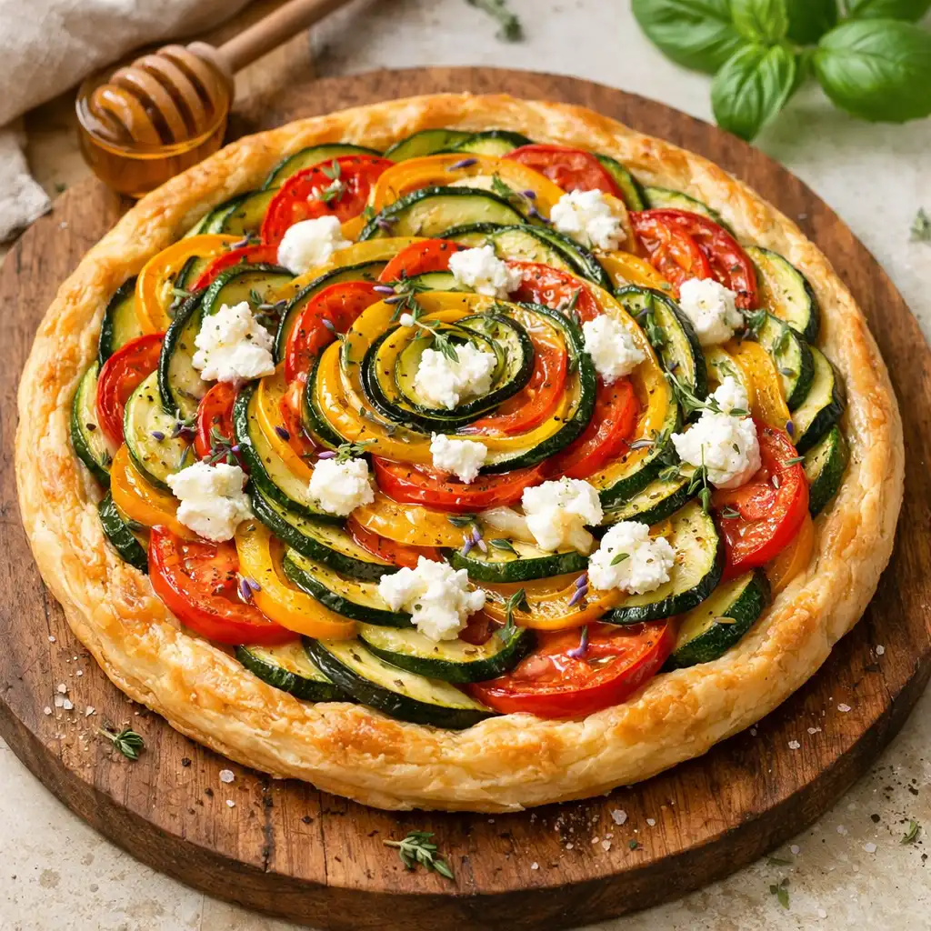 Tarte fine aux légumes du marché